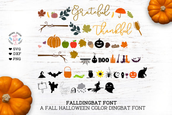 Fall Halloween: A Dingbats Font for Authentic Autumn Design